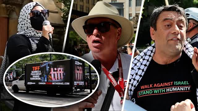 Anti-Israel protesters demonstrate against Oct. 7 documentary at TIFF