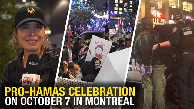 Rebel News crew assaulted and stalked by pro-Hamas Antifa at October 7 rally in Montreal