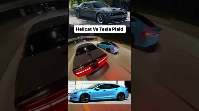 Hellcat Vs Tesla Plaid! #hellcat #tesla