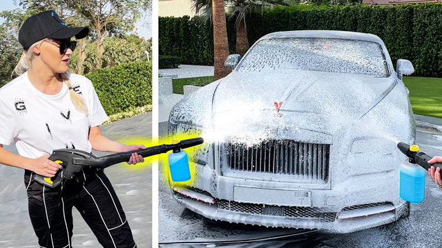 Blasting Rolls Royce With A Foam Cannon!