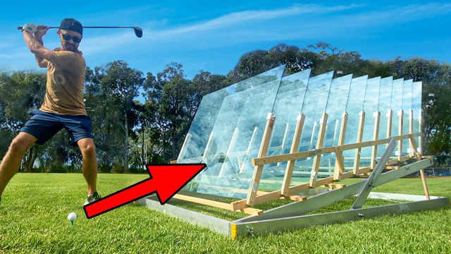 How Many Glass Windows Stops a Golf Ball???