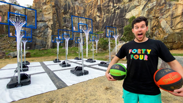 Basketball Tic Tac Toe From 200ft Quarry With 9 Hoops!