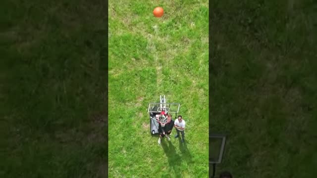 WORLD RECORD Backwards Basketball Shot!