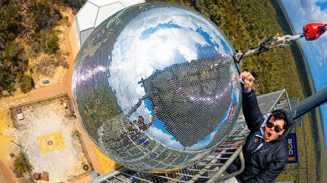 We Dropped A GIANT DISCO BALL From 150ft!