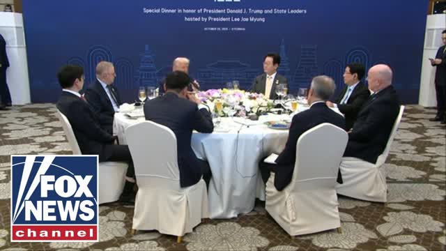 Trump participates in a dinner hosted by the President of Korea