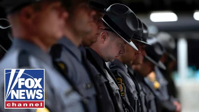 Pennsylvania state police hold press conference after two troopers shot