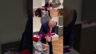 Trump surprises 8-year-old boy fighting rare brain disorder with special birthday gift before rally