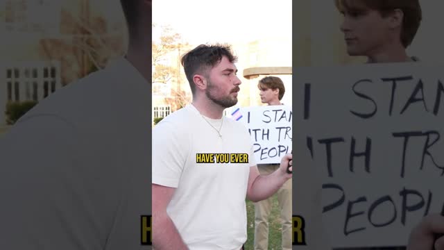 This Protester Seems a BIT Confused...