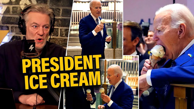 Biden Stuffs His Face with Ice Cream as America CRINGES