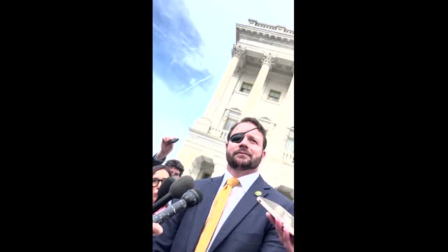 This is Rep. Dan Crenshaw as he walks out of the Capitol after voting to give Joe Biden the power to shut down news sites that dare to challenge him.