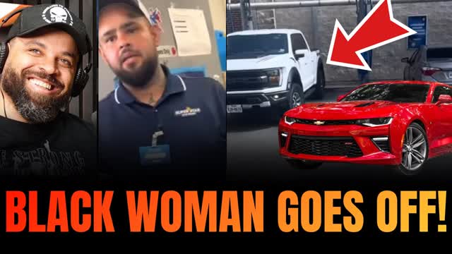 Black Woman tries to BLAME Car Wash for her CRASHING Her Chevy Camaro into Ford F150