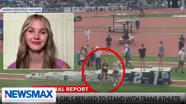 WATCH: Oregon girls refuse to stand with trans athlete | National Report