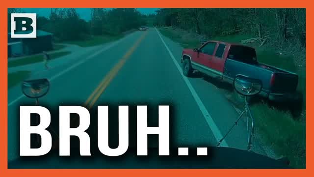 Children Barely Escape as Rogue Pickup Careens Around School Bus
