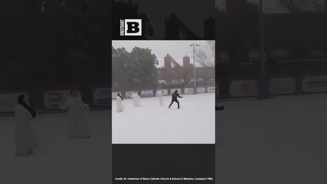 Snowball Fight! Faculty at Louisiana Catholic School Pelt Each Other