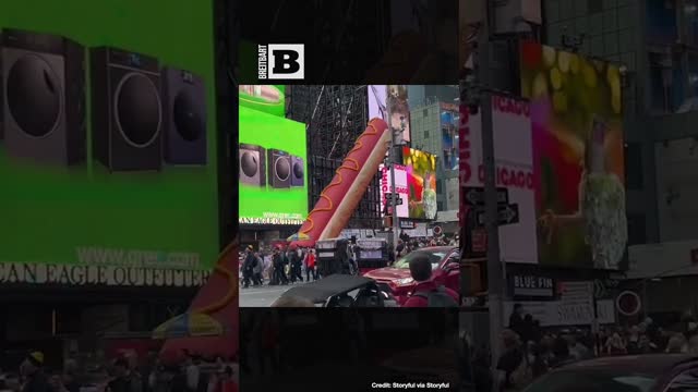 Hot Diggity Dog! Giant Hot Dog "Artwork" Unveiled in Times Square