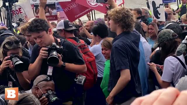 Crowd Prays in Gratitude Outside of SCOTUS as Roe v. Wade Overturned