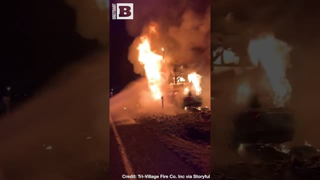 Car Explodes and Causes Massive Fire After Crashing into House