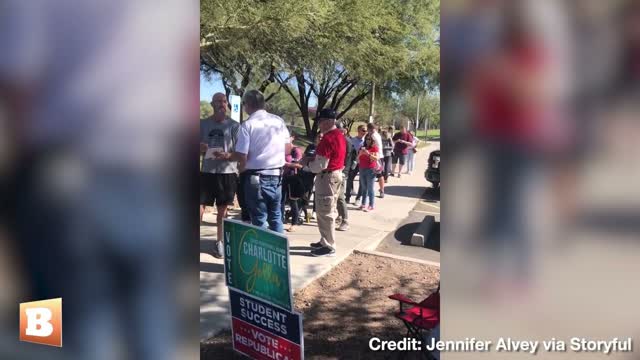 VIDEO: Maricopa County Voters Wait in Long Line Amid Technical Issues Election Day Morning
