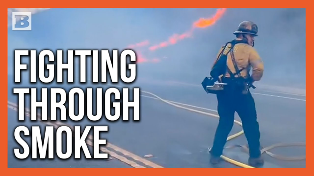 California Firefighters Continue Fighting in Heavy Smoke as Fires Blaze in Little Mountain Area