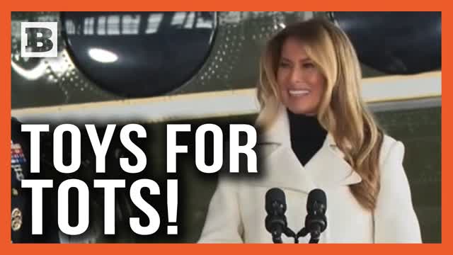 Cute! Melania Tells Kids at Toys for Tots Santa's Reindeer Are Prepping for Christmas