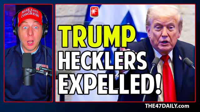 Trump Hecklers EXPELLED Live During Israel Speech