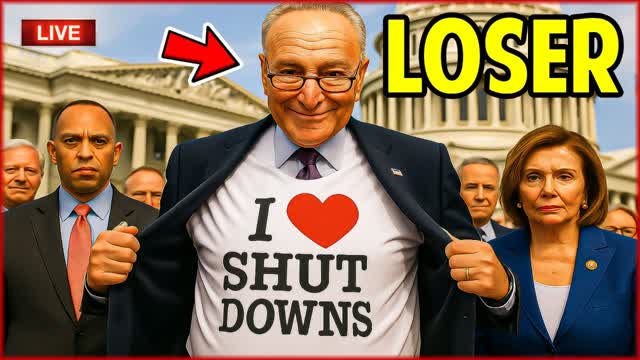 ? Schumer BUSTED Celebrating Democrat Shutdown!