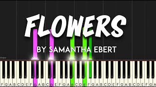 Flowers by Samantha Ebert synthesia piano tutorial + sheet music & lyrics