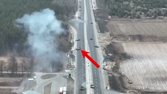 Insane Footage of Russian Tanks Catching Missiles at Point Blank Range Near Kyiv