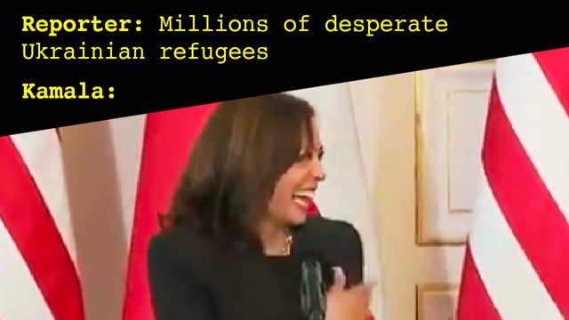 Kamala cackles awkwardly when asked about Ukrainian refugees