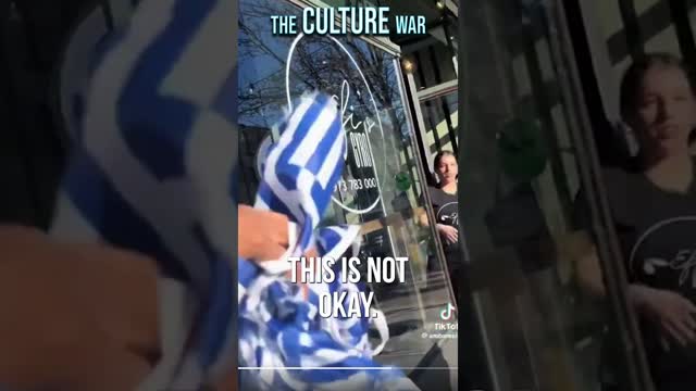 UNHINGED WOMAN Mistakes Greek Flag For Israeli Flag