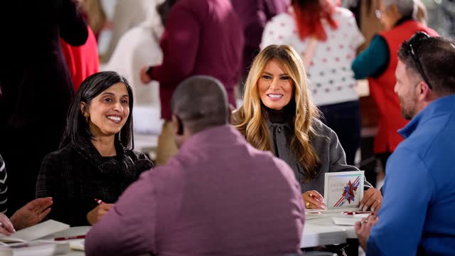 First and Second Ladies Make Care Packages for Soldiers