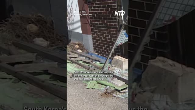 MOMENT: Explosion after S. Korean air force accidentally drops bombs on homes, 15 injured