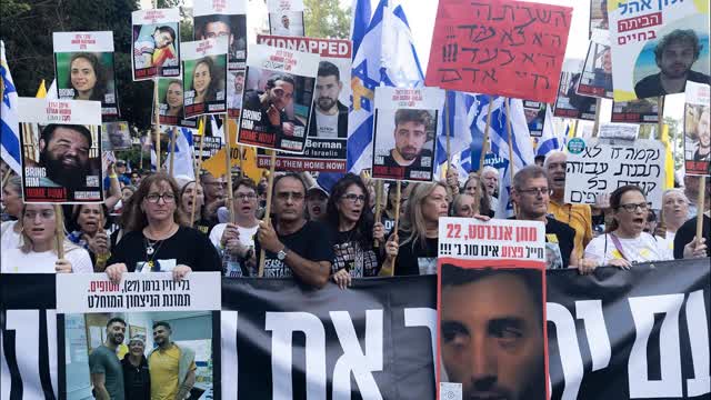 LIVE: Families of Hostages Protest Outside Israeli Defense HQ
