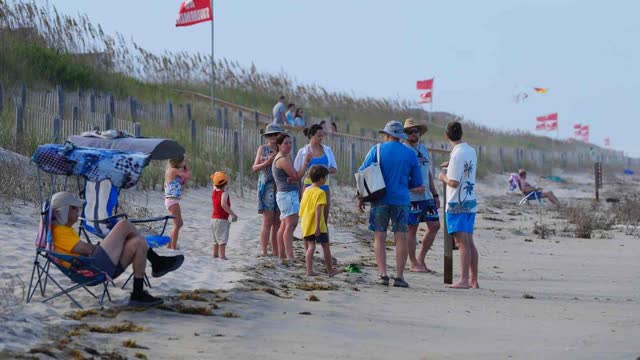 Hurricane Erin Offshore in Atlantic Churns Past North Carolina