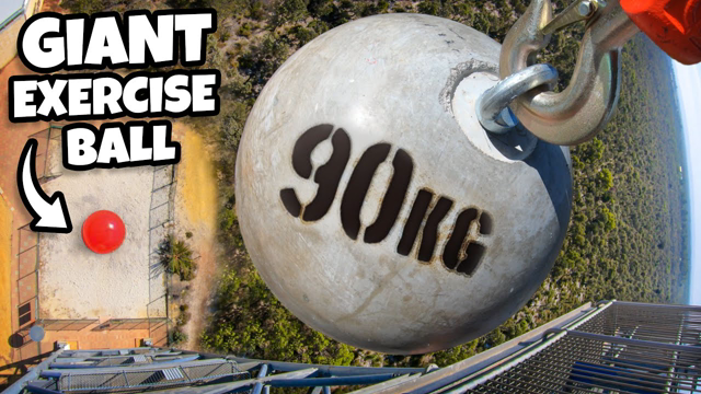 Atlas Stone Vs. World's LARGEST Exercise Ball From 45m!