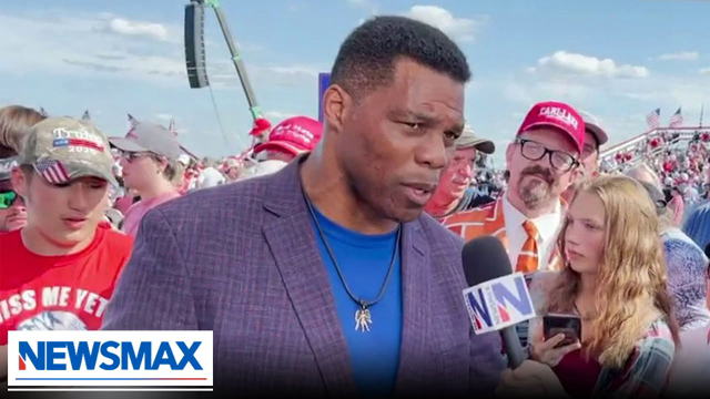 Georgia Senate candidate Herschel Walker speaks with Newsmax