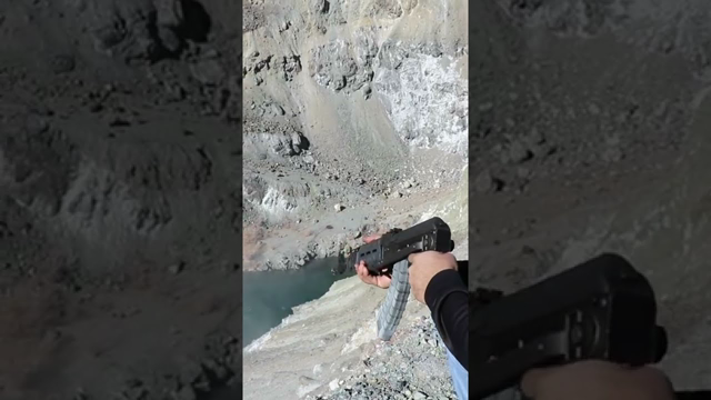 Full auto ak47 into frozen lake