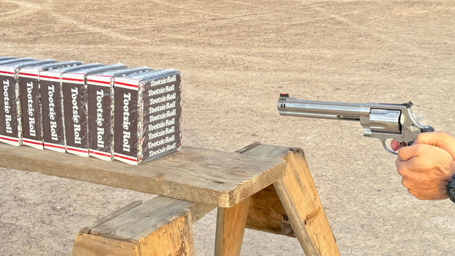 how much tootsie roll does it take to stop a 500 magnum?