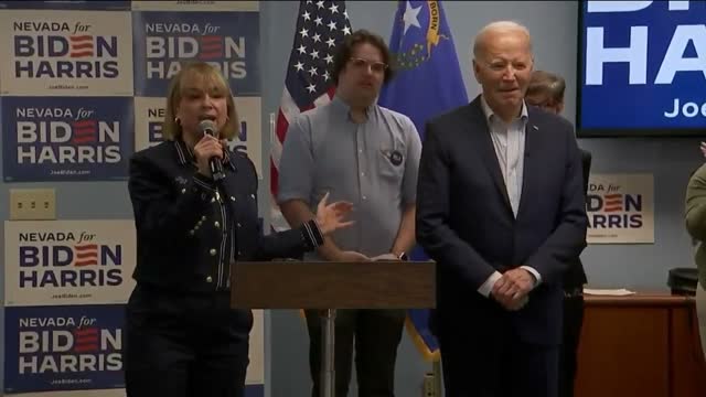 Cognitively Impaired Joe Biden Shows Off His Fighting “Stance” During Stop In Reno