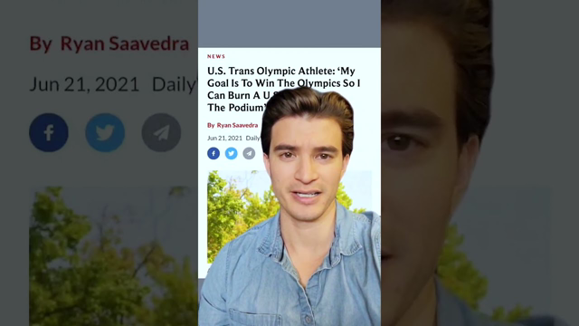 Trans Olympic Athlete Wants To BURN American Flag #Shorts