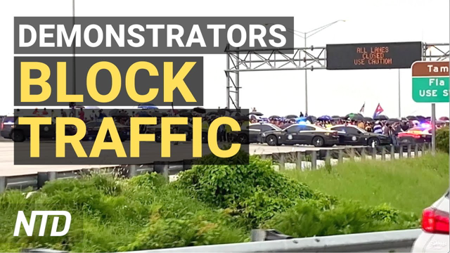 Demonstrators Block Traffic in Miami, Florida; Ex-ICE Agent: Open Border Benefitting Cartels | NTD