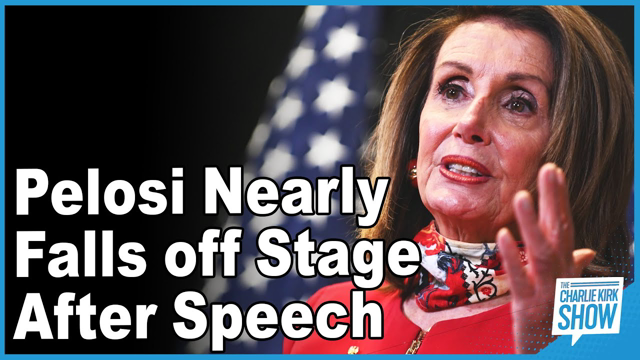 Pelosi Nearly Falls off Stage After Speech
