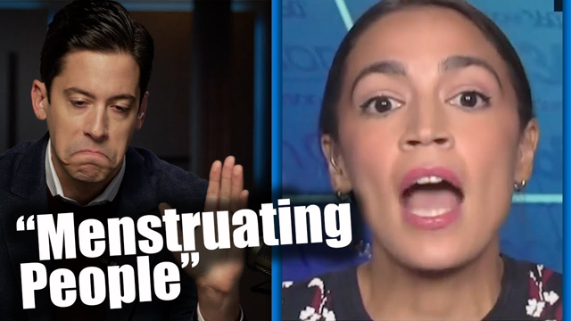 WATCH: AOC's Brain FREEZE Saying "Menstruating People"