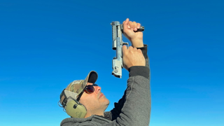 Desert Eagle machine gun straight UP