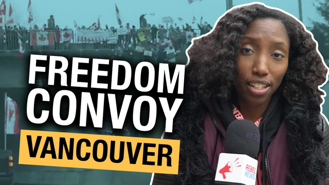 Angry anti-freedom protesters try to stop Vancouver’s Freedom Convoy