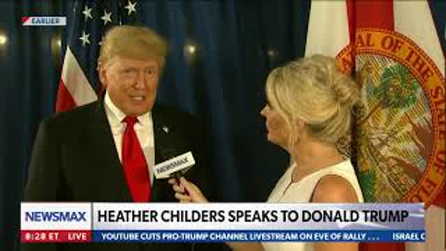Trump speaks to Newsmax before Florida rally