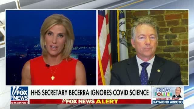 Dr. Rand Paul on HHS Sec. Becerra Ignoring COVID-19 Science - October 1, 2021