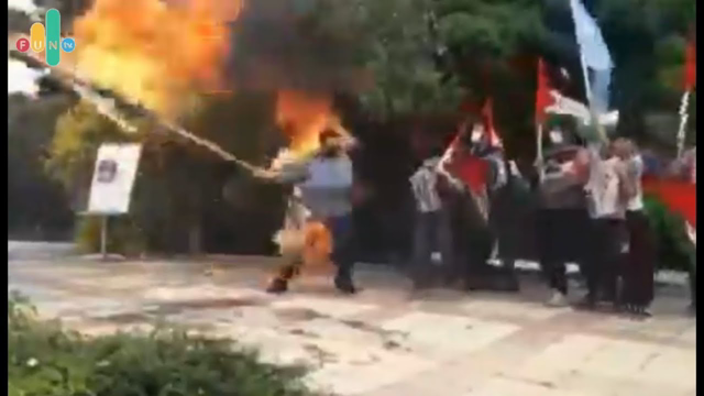 Man sets himself on fire while trying to set fire to Israel flag