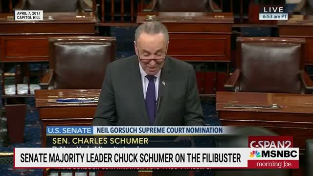 MSNBC Plays Clip Of Schumer’s Hypocrisy On Filibuster, Schumer Blames Trump