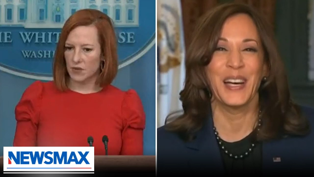 Psaki scrambles to "clarify," Kamala laughs after Biden presser | Spicer & Co. on Newsmax
